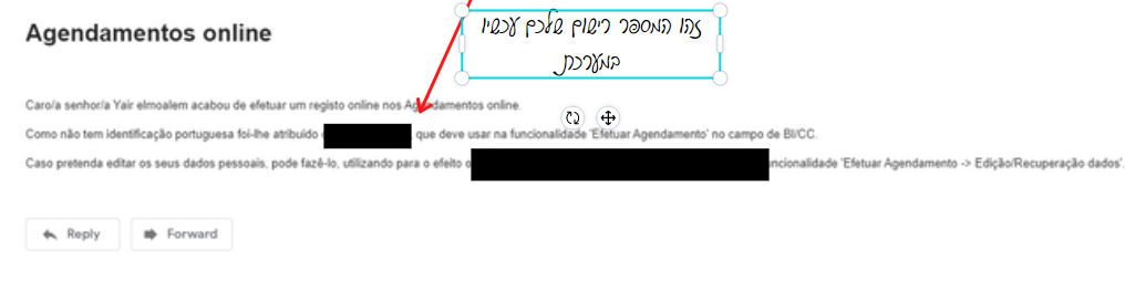כניסה למערכת רישום אונליין פורטוגל